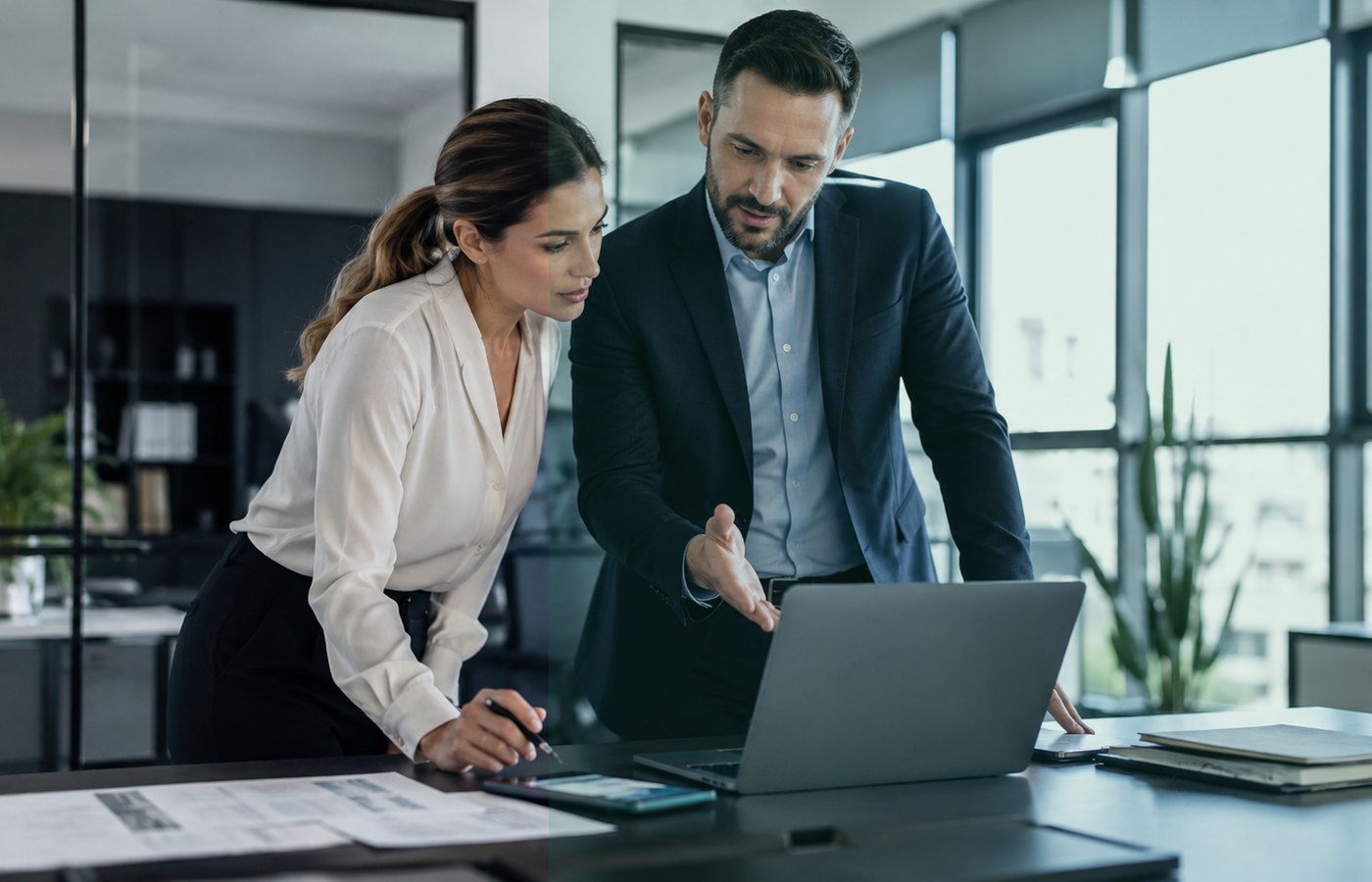 Documents et ordinateur en contexte professionnel
